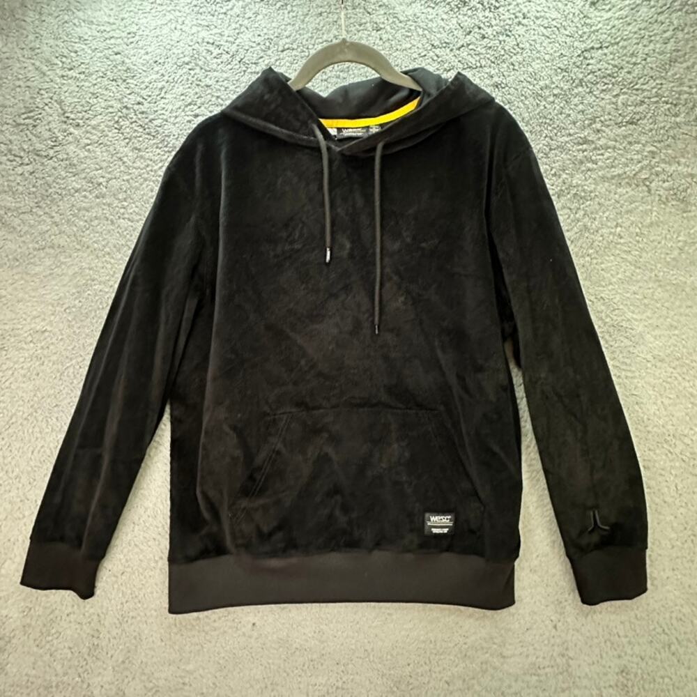WeSC NWOT Men L / Women XL Unisex Black Corduroy Hoodie Front Pocket Skate
